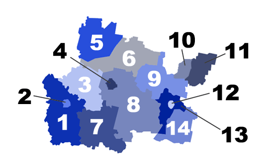 Карта Западного округа Свердловской области